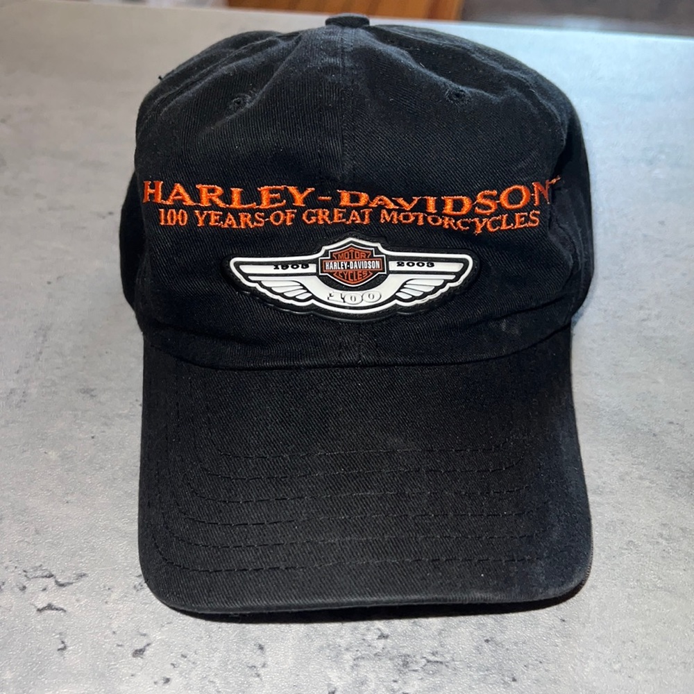Harley Davidson used ball cap. Black. 100th anniversary.